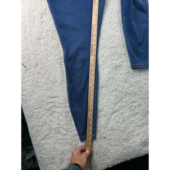 Womens Jeggings Pants Medium Blue Denim Stretch Pull On Elastic Waist Slim Fit - Picture 6 of 11